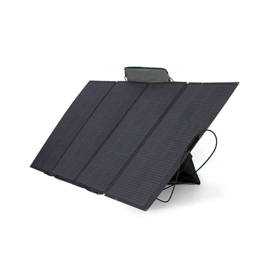 Panneau solaire nomade 400 Wc en vente sur la boutique en ligne Captivan. Vue 3/4 droite