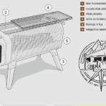 Le Brasero et Barbecue de Biolit, le Firpit+, en vente sur la boutique en ligne de captivan Cuisine nomade Vue schema eclaté