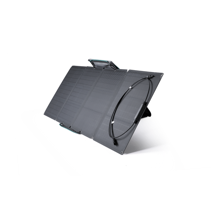 Panneau solaire nomade Ecoflow 110W vu de biais