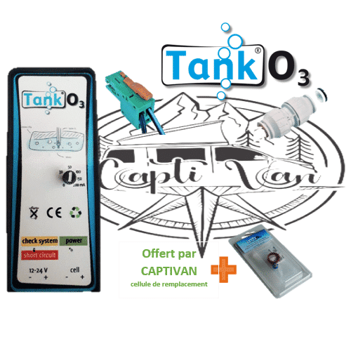 unité de purification d'eau Tank O3 en vente sur la boutique en ligne de Captivan Vue avec logo Captivan et pieces accessoires