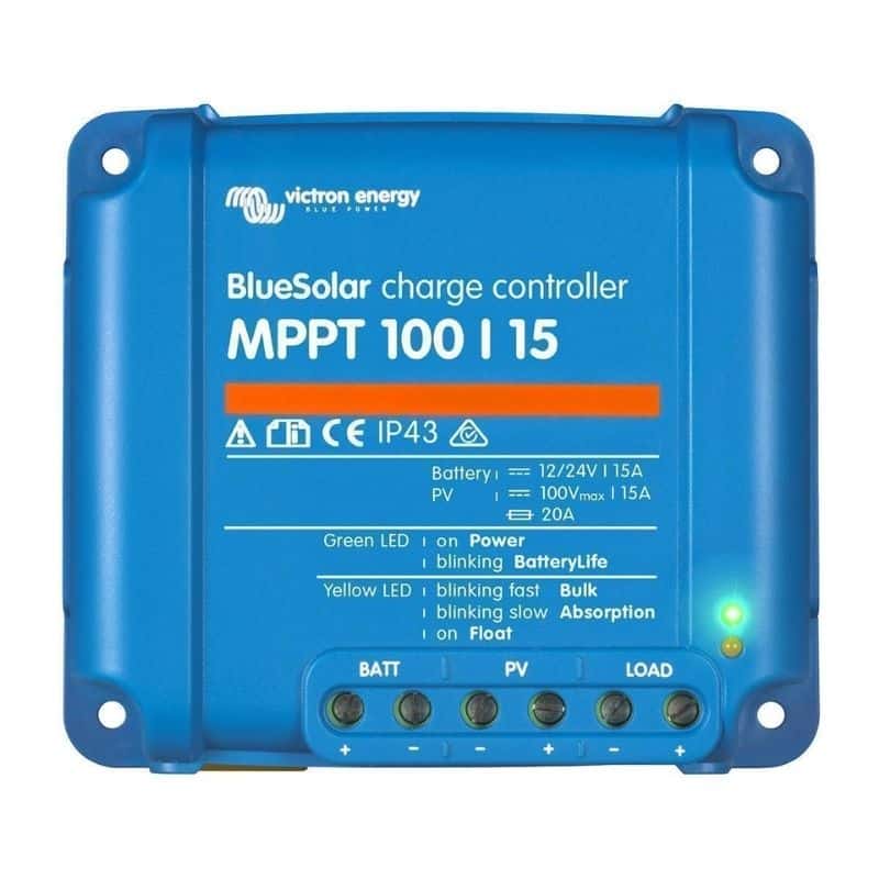 Regulateur de charge solaire MPPT 15A 12/24V Bluesolar Victron Energy