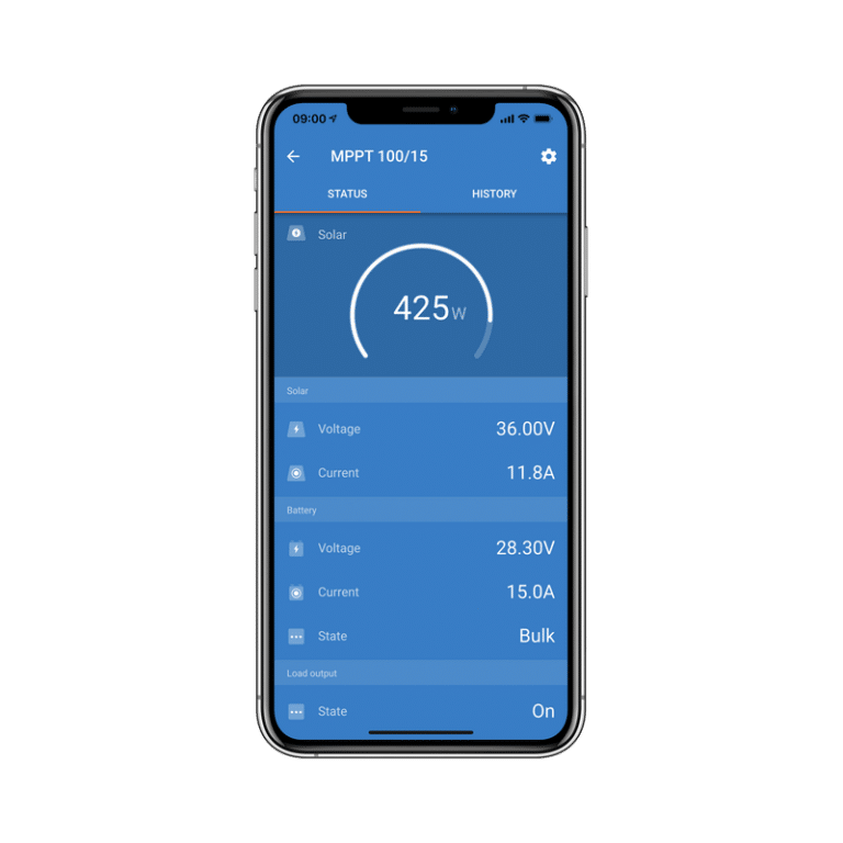 Application pour le Régulateur SmartSolar 100/15