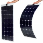 Panneau solaire flexible HPFLEX debout vu courbé et droite