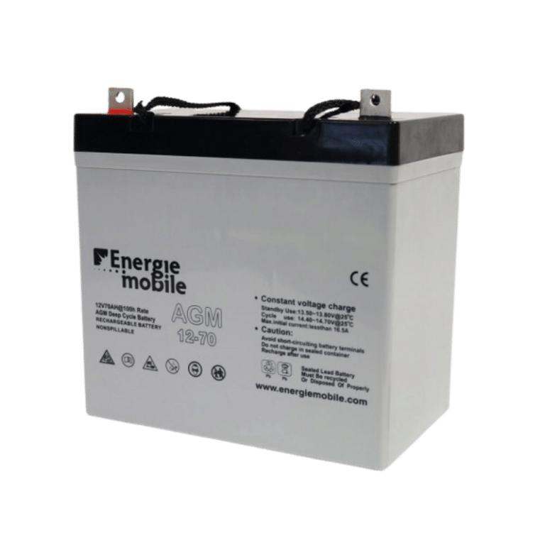 Batterie AGM 70Ah EnergieMobile vue de face