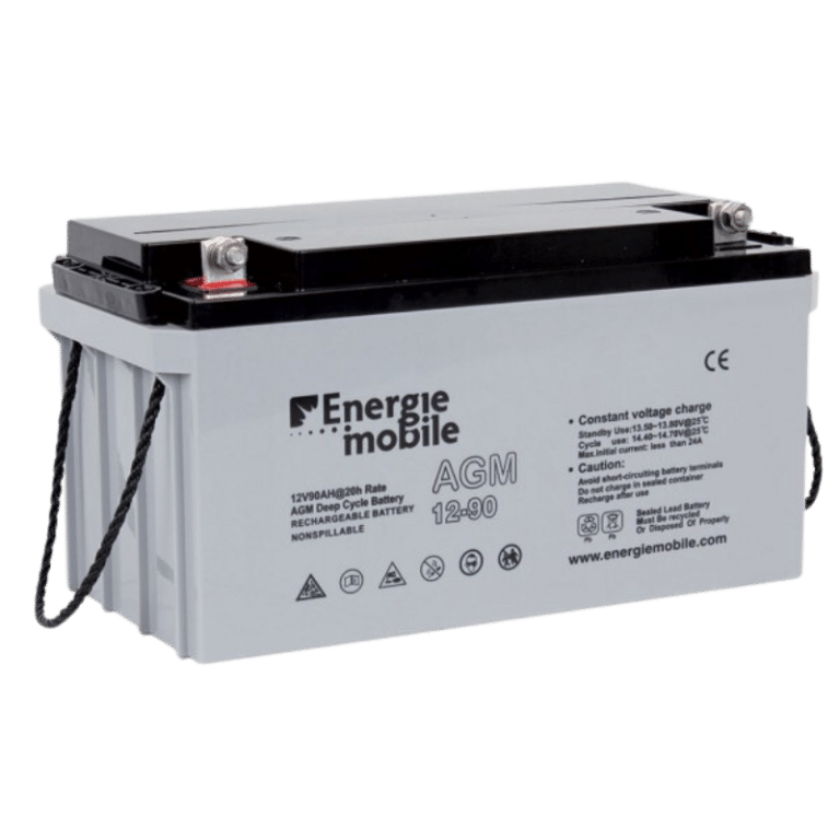 Batterie AGM 90Ah EnergieMobile vue de face