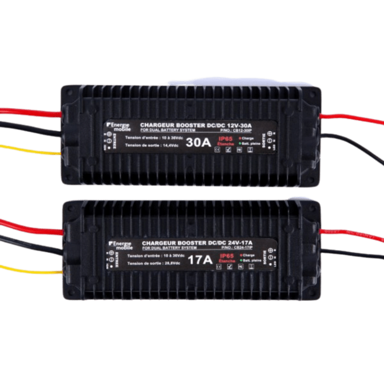 Chargeur Booster DC/DC CB12-30IP et CB24-17IP vu de haut