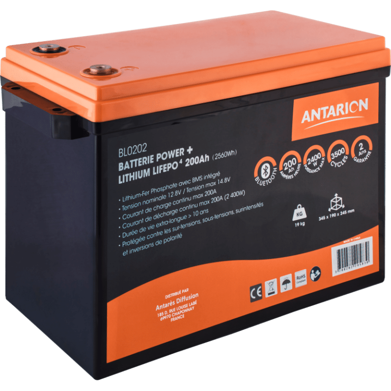 Batterie lithium 200Ah POWER+ Bluetooth Antarion sur la boutique Captivan