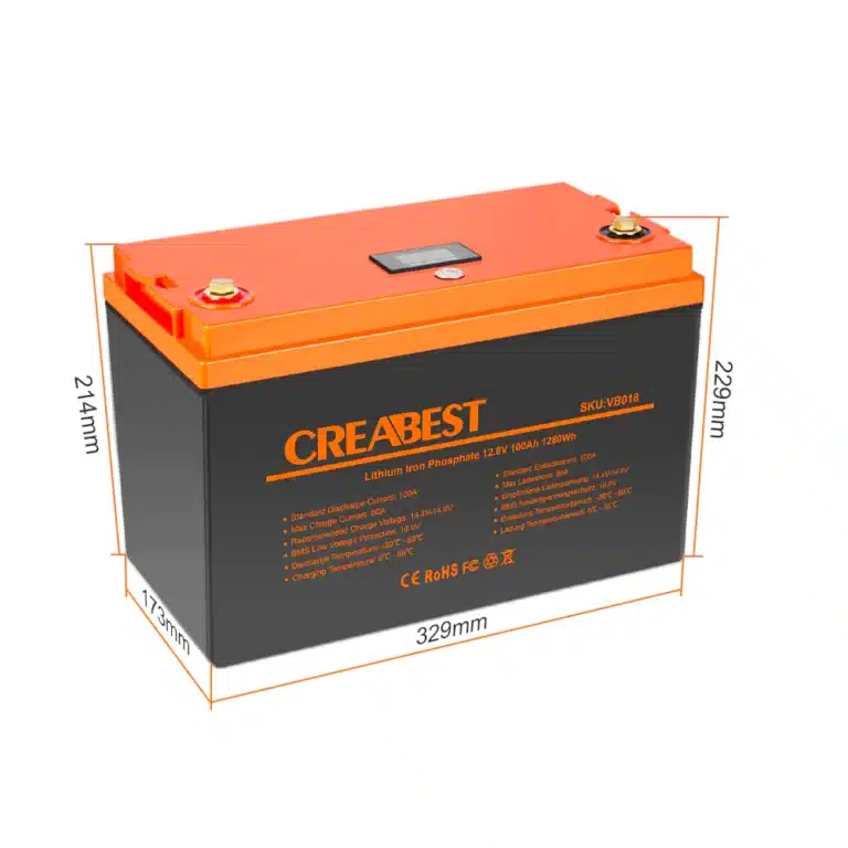 Dimension de la Batterie lithium LifePO4 100Ah Hors Réseau