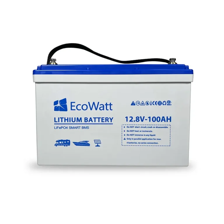 Batterie lithium 100AH Ecowatt vu de face