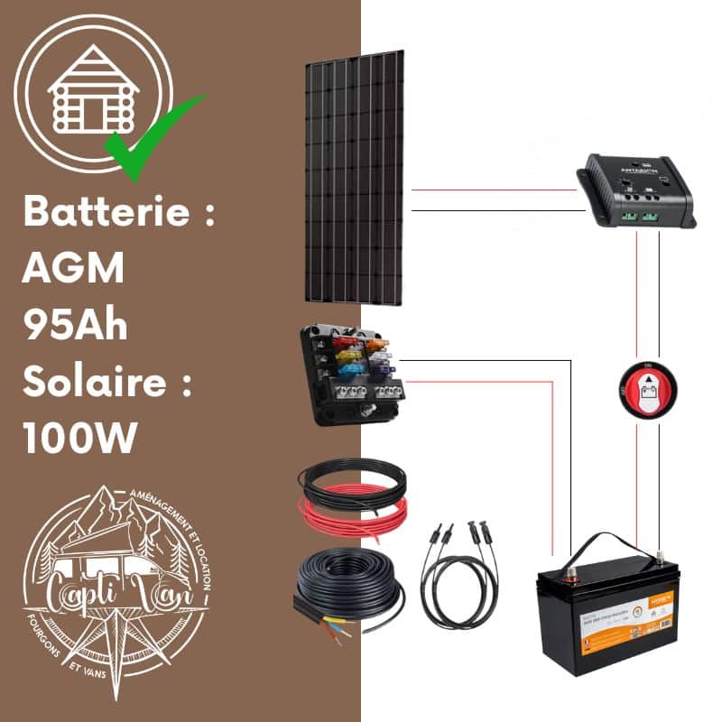 Kit Solaire 100w Avec Batterie 100ah