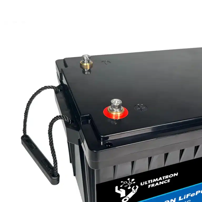 Batterie lithium Bluetooth UBL 12V 300Ah zoom sur le haut