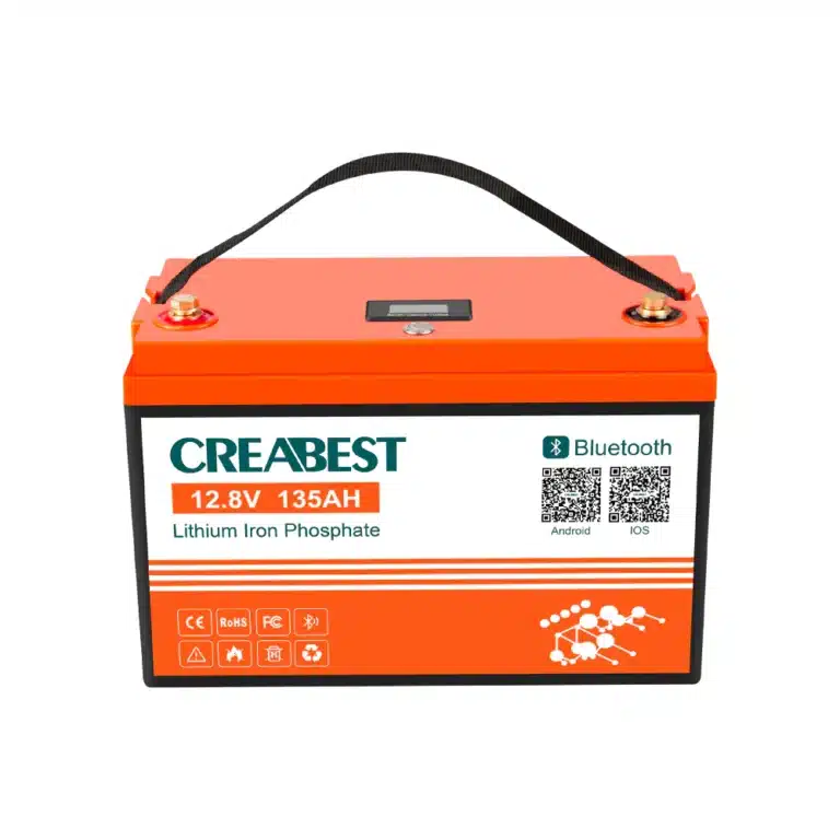 Batterie lithium 135Ah Bluetooth Creabest vu de face
