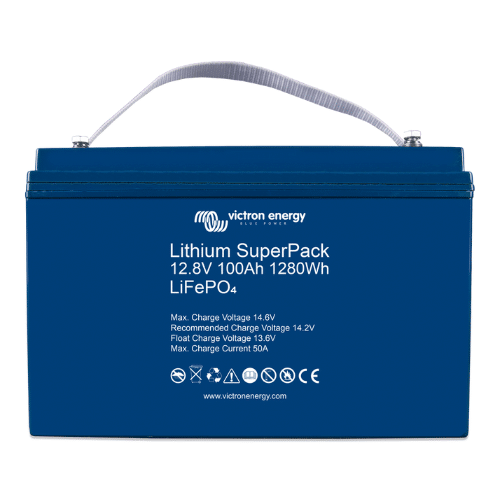 Batterie lithium SuperPack 12,8V 100AH Victron face
