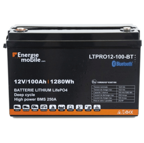 Batterie Lithium LTPRO 12V 100AH BT Energie Mobile