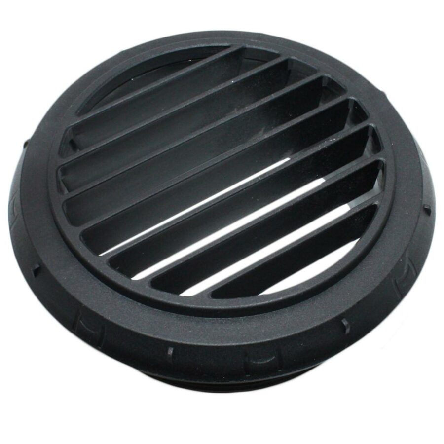 Grille d'aération ⌀ 90 mm 45°C 4D/9D chez Captivan, idéale pour une ventilation efficace et esthétique.