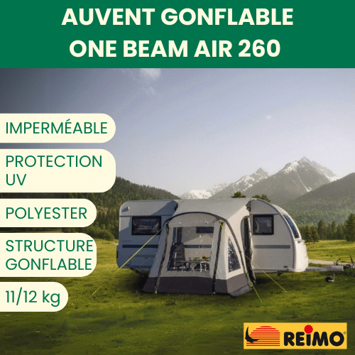 One Beam Air 260 - REIMO ONE BEAM AIR 260, Captivan, auvent latéral spécial caravane, structure gonflable, montage facile.