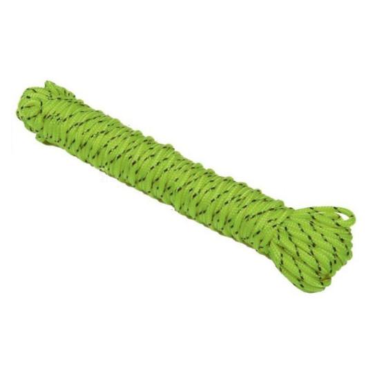 Bobine de 50 m - REIMO FICELLE SPANNLEIN Ø3 MM - LA BOBINE, Captivan, cordage vert fluo pour tente, 3 mm de diamètre.