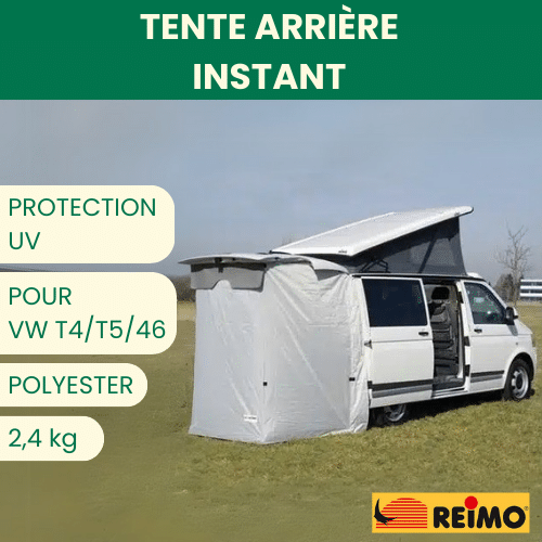 REIMO INSTANT auvent Captivan, pour VW T4, T5, T6/T6.1, augmente l'espace de vie ou crée une cabine de douche.