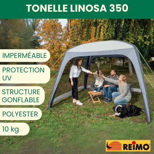 REIMO Linosa 350 - REIMO LINOSA 350, Captivan, tonnelle gonflable 350x350 cm pour un abri confortable lors de vos activités de camping.