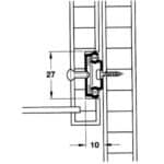 REIMO COULISSE À BILLES 342 MM, Captivan, coulisses pour tiroirs de bateaux, poids max 12 kg, déport 342 mm.