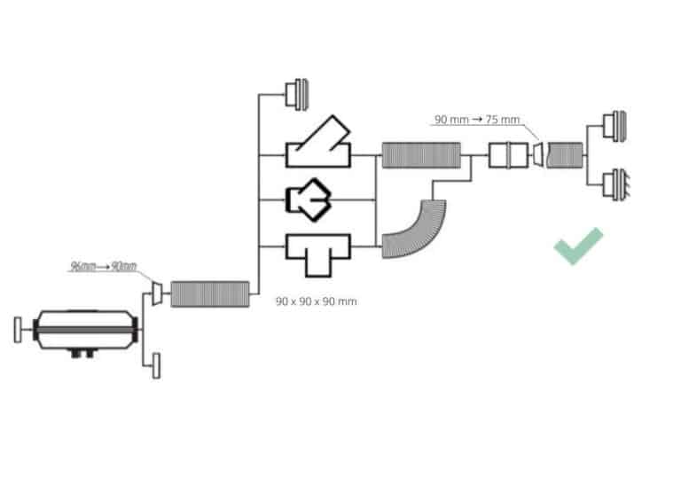 Adaptateur ⌀ 90-75 mm 4D/9D de Captivan, compatible pour une utilisation variée et facile à installer.