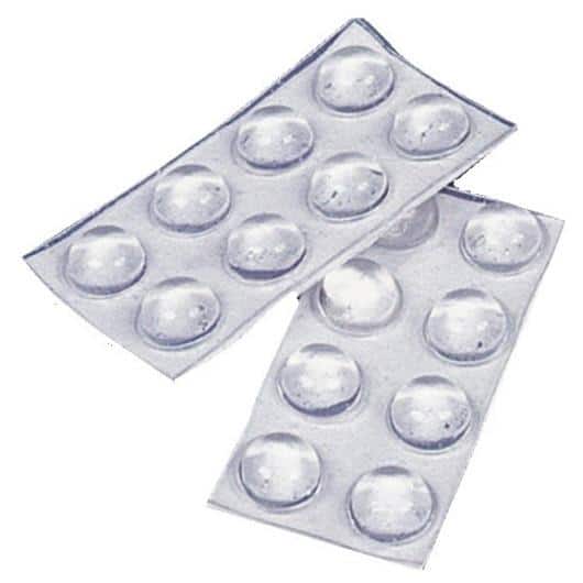 REIMO BUTOIR TRANSPARENT LOT DE 16 - Captivan : tampons autocollants pour coffres et portes, limitent le bruit et protègent des chocs.