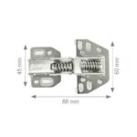 REIMO CHARNIÈRE À RAPPEL FREINÉE X 2 de Captivan, idéale pour meubles en van, avec ressort de rappel et frein de fermeture.