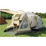 Tente REIMO DAKOTA Z5 DELUXE 4 places par Captivan, idéale pour le camping en famille avec avancée pour cuisine et chambres doubles.