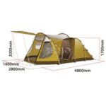 Tente REIMO DAKOTA Z5 DELUXE 4 places par Captivan, idéale pour le camping en famille avec avancée pour cuisine et chambres doubles.