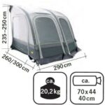 REIMO MARINA AIR 290 auvent latéral gonflable pour caravane, disponible chez Captivan. Longueur 290 cm.