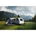 Auvent REIMO PLAYA AIR 300 disponible chez Captivan, compact et léger, idéal pour le camping avec montage rapide grâce aux arceaux gonflables.