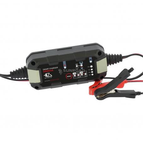 Chargeur smart Lithium 3.5A Captivan : recharge batterie auxiliaire véhicule loisirs, transformant 230V AC en 12V DC.