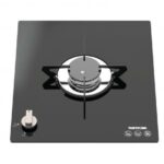 Plaque de cuisson 1 feu Topline 910 de Captivan, encastrable en verre noir, idéale pour optimiser votre espace cuisine.