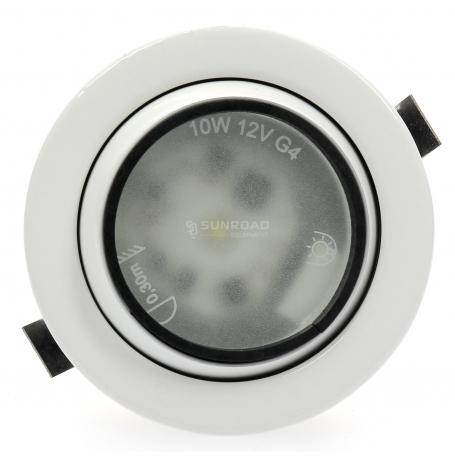 Spot encastrable orientable à Leds de Captivan, en nylon avec verre de protection pour un éclairage élégant et durable.