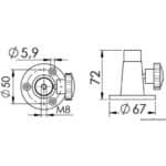 OSCULATI BASE POUR SPOT & PROJECTEUR, Captivan, support plat en inox 316 pour transformer les projecteurs en éclairage de route pour bateau.