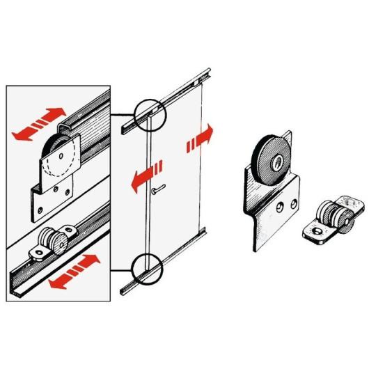 OSCULATI CHARIOT ET RAIL DE PORTE de Captivan, idéal pour la conception de portes coulissantes dans les bateaux et camping-cars.