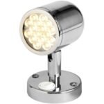 Applique LED Inox OSCULATI de Captivan, avec interrupteur et 16 LED HD, idéale pour bateau, van ou camping-car. Spot orientable haute qualité.