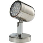 Applique LED Inox OSCULATI de Captivan, avec interrupteur et 16 LED HD, idéale pour bateau, van ou camping-car. Spot orientable haute qualité.