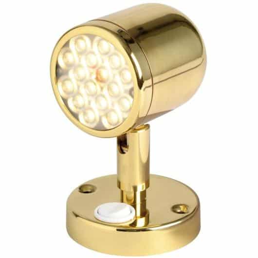 OSCULATI APPLIQUE LED LAITON par Captivan, 16 LED HD pour une lumière chaleureuse, parfaite pour bateau, van aménagé et camping-car.