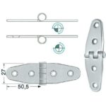 OSCULATI CHARNIÈRE INOX 101 X 27 X 2 MM, Captivan, charnière inox pour bateau, camping-car, accessoire de qualité.