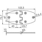 OSCULATI CHARNIÈRE INOX 153 X 75 X 3,6 MM - Captivan, charnière en acier inox pour portes de coffres et trappes en bateau et camping-car.