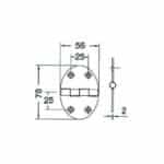 OSCULATI CHARNIÈRE INOX 56 X 78 X 2 MM de Captivan, charnière ovale en inox pour camping-car ou bateau, accessoire de qualité.