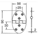 OSCULATI CHARNIÈRE INOX 56 X 90 X 2 MM de Captivan, idéale pour coffre et trappe en camping-car ou bateau. Équipement de qualité.