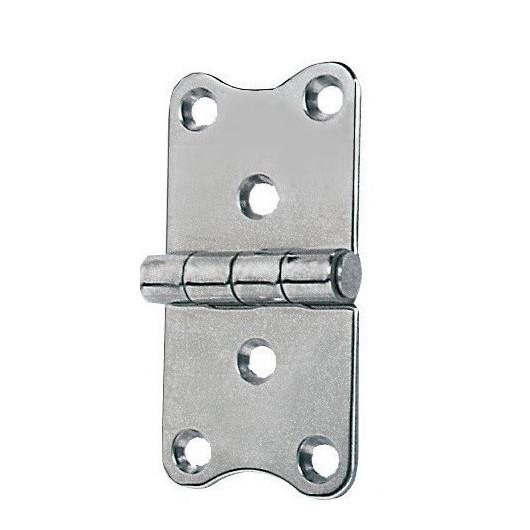 OSCULATI CHARNIÈRE INOX 75 X 40 X 2 MM pour trappes et coffres, disponible chez Captivan, inox épais de 2 mm, idéal bateau et camping-car.