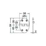 OSCULATI CHARNIÈRE INOX 84 X 56 X 2 MM, Captivan, charnière ovale pour trappes et portes en bateau, camping-car, épaisseur 2 mm.