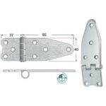 OSCULATI CHARNIÈRE INOX 129 X 40 X 2 MM - Captivan, charnière inox avec axe freiné anti-vibrations pour bateau ou camping-car.