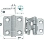 OSCULATI CHARNIÈRE DÉPORTÉE INOX 37 X 37 MM chez Captivan, idéale pour bateau, camping-car ou fourgon aménagé, épaisseur 2 mm.