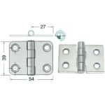 OSCULATI CHARNIÈRE INOX 54 X 39 X 2 MM de Captivan, inox avec axe freiné, idéal pour coffres, meubles et trappes en bateau ou camping-car.