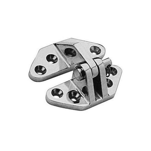 OSCULATI CHARNIÈRE ARTICULÉE INOX 67 X 73 MM de Captivan, idéale pour coffre en bateau, camping-car ; inox AISI 316, axe amovible.