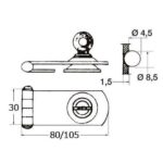 OSCULATI CHARNIÈRE INOX À VERROU À CLÉ de Captivan, idéale pour coffres de bateau/camping-car, livrée avec 2 clés.